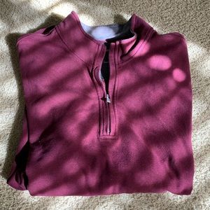 Men’s Saddlebred Garnet Large Long Sleeve Zip Up Fleece Pullover Sweater